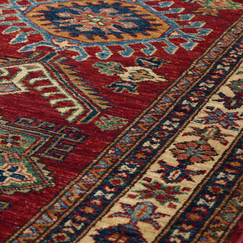 Handmade Afghan Kazak short runner - 309449