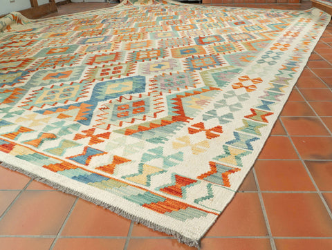 Handmade oversize Afghan Kilim - 309630