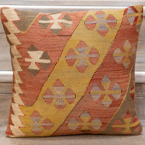 Small Handmade Turkish kilim cushion - 309674-AH