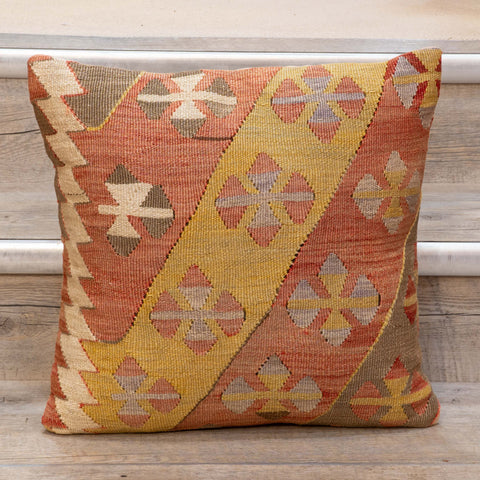 Small Handmade Turkish kilim cushion - 309674-AH