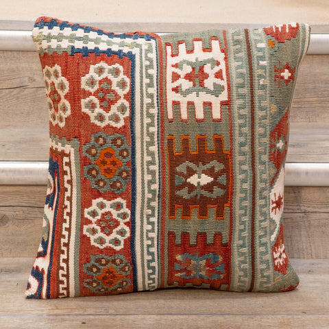 Small Handmade Turkish kilim cushion - 309674-P