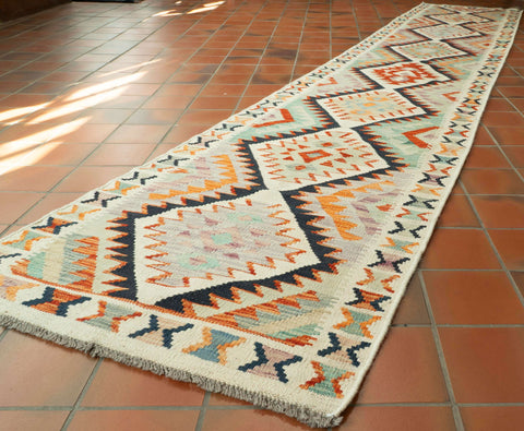 Handmade Afghan Kilim extrta long runner - 309726