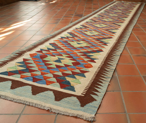 Handmade Afghan Kilim long runner - 309728