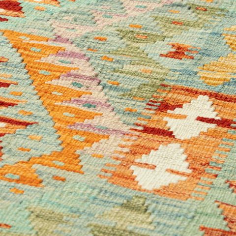 Handmade Afghan Kilim extra long runner - 309730