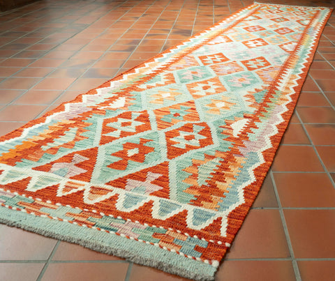 Handmade Afghan Kilim long runner - 309732