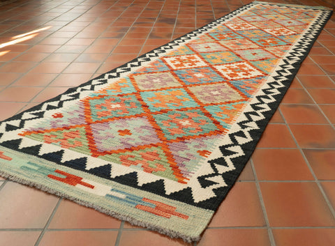 Handmade Afghan Kilim medium runner - 309740
