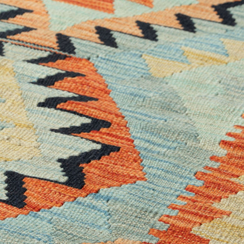 Handmade Afghan Kilim short runner - 309752