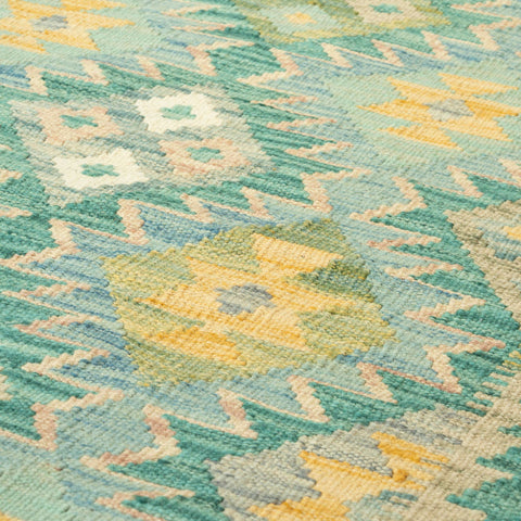 Handmade Afghan Kilim short runner - 309753