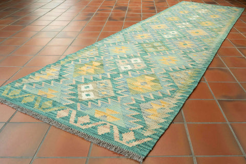 Handmade Afghan Kilim short runner - 309753