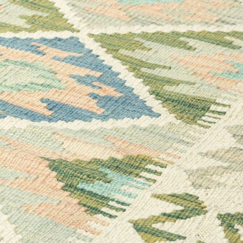 Handmade Afghan Kilim short runner - 309755