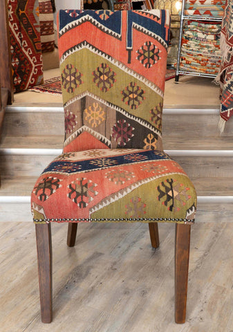 Handmade Turkish kilim Dining Chairs- 309801 pair B