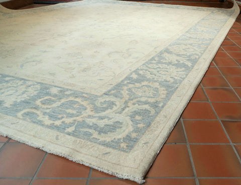 Handmade Afghan silverwash Ziegler carpet - WS309808