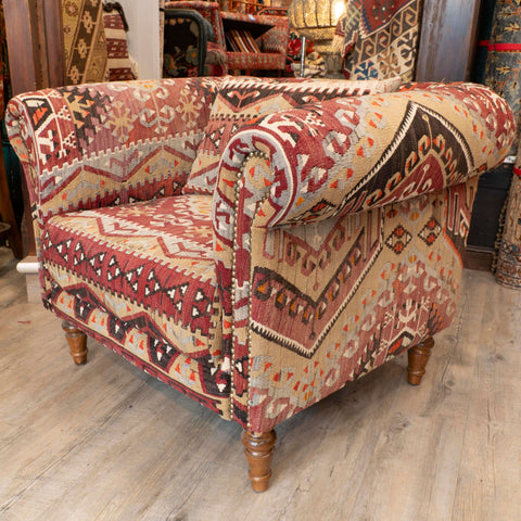 Handmade Turkish kilim Chesterfield Chair - WS309812