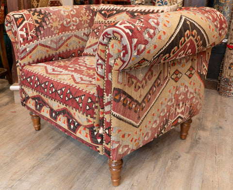 Handmade Turkish kilim Chesterfield Chair - WS309812