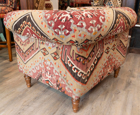 Handmade Turkish kilim Chesterfield Chair - WS309812