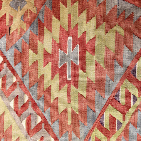 Turkish Kilim covered ottoman - 309828B