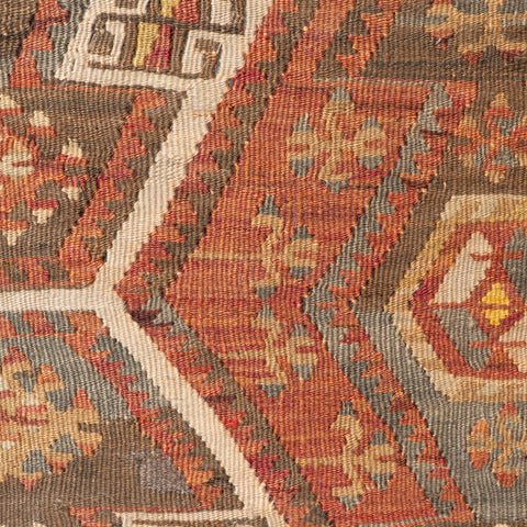 Turkish kilim covered bench stool - 309829b