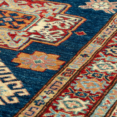 Handmade fine Afghan Kazak short runner - 309839