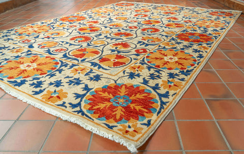 Handmade fine Afghan Suzani rug - 309911