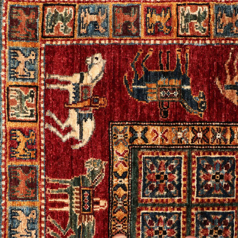 Handmade Afghan Pazyryk design rug - ENR309929