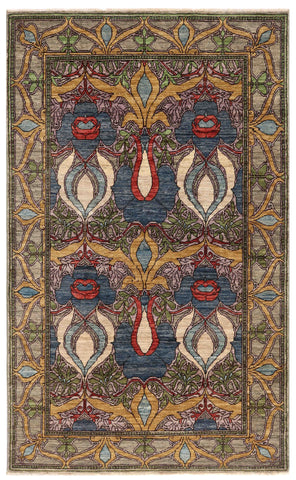 Handmade Arts and Craft Afghan rug - ENR310003