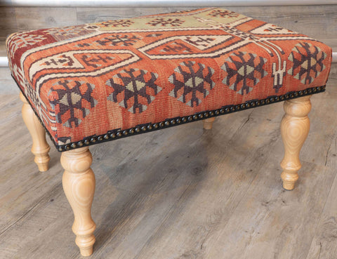 Medium Turkish kilim covered stool - 310279