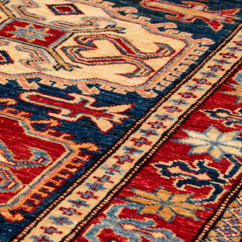 Handmade fine Afghan Kazak short runner - 310323