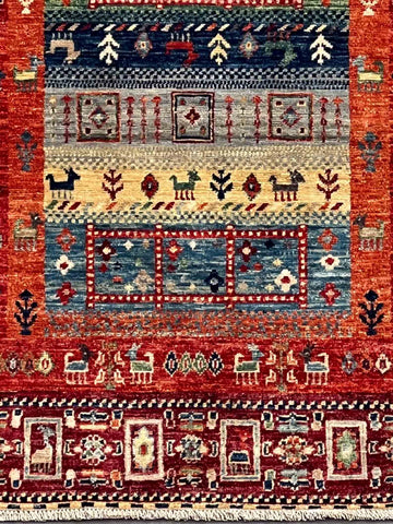 Handmade Afghan Gabbeh rug - ENR308375