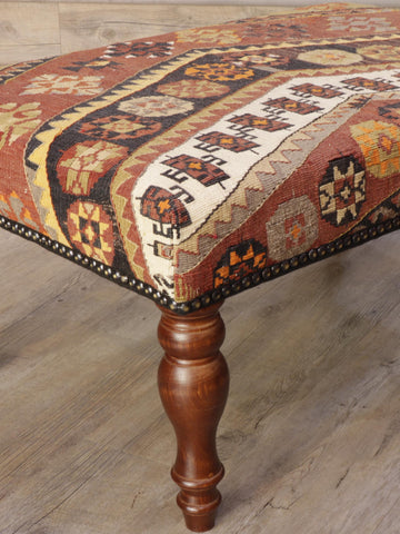 Turkish kilim covered Bench Stool - 308941